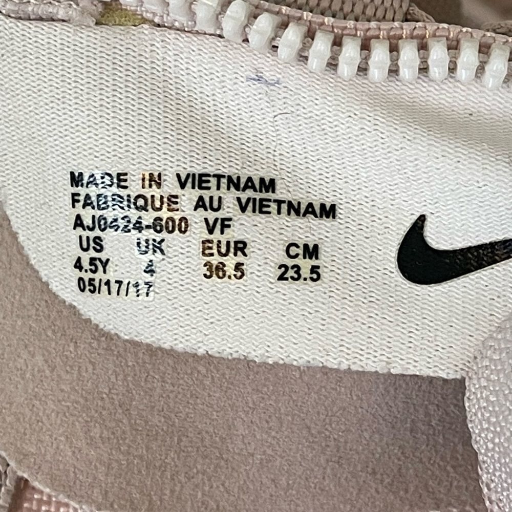 Nike Air Force AF1 pale pink hightop military sneaker shoes size 4.5Y - Picture 15 of 17